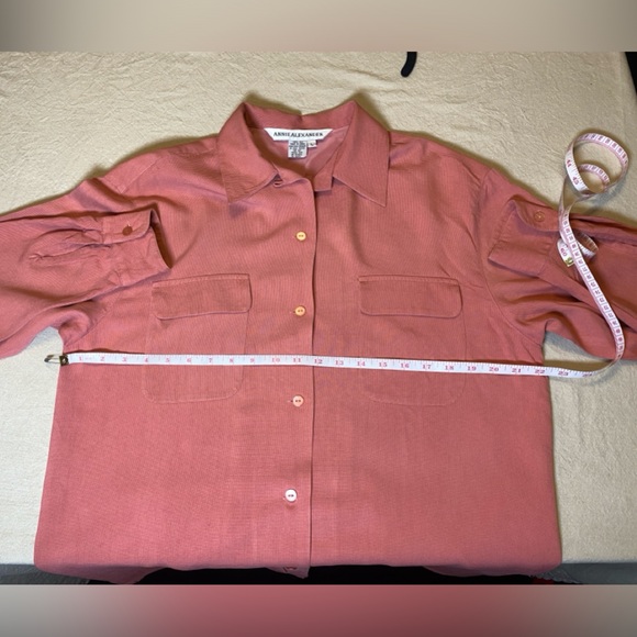 VTG Annie Alexander Top 100% Silk Pink - Picture 8 of 9